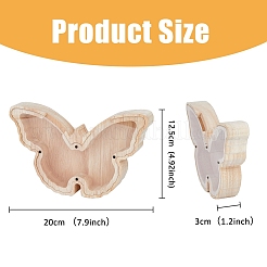 Butterfly Wood Money Banks for Kids&nbsp;AJEW-WH0348-269