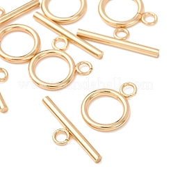 304ステンレススチールリングトグル留め金  24KGP本金メッキ  リング：19x14x2mm  穴：3mm  バー：24.5x7x2.5mm  穴：3mm&nbsp;X-STAS-Q179-01G