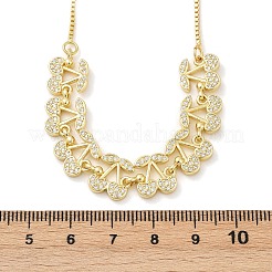 Brass Micro Pave Clear Cubic Zirconia Fruit Bib Necklaces&nbsp;NJEW-F342-01B-G