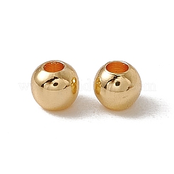 真鍮ビーズ  長持ちメッキ  ラウンド  18KGP本金メッキ  4x3.5mm  穴：1.5mm&nbsp;LS-KK-A171-06G-03