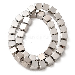 電気メッキガラスビーズセット  キューブ  プラチナメッキ  8~8.5x8~8.5x8~8.5mm  穴：1.2mm  約40個/連  15.75''（40センチメートル）&nbsp;EGLA-F166-03B-P