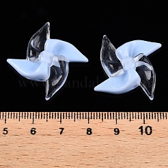 不透明なアクリルビーズ  ファン  ライトスカイブルー  29.7x29.5x7.8mm  穴：2.5mm  250個/ 500g&nbsp;SACR-P030-C02-03