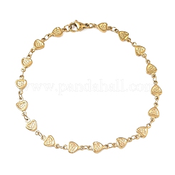 Women's 304 Stainless Steel Heart Link Chains Bracelets&nbsp;BJEW-G790-03G