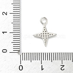 真鍮マイクロパヴェクリアキュービックジルコニアペンダント  プラチナ  星のチャーム  15.5x12x1.5mm  穴：2.5mm&nbsp;KK-H528-07A-P