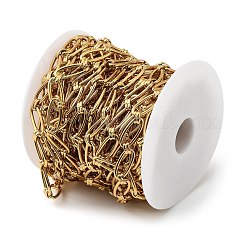 304ステンレススチール楕円リンクチェーン  イオンプレーティング（ip）  溶接されていない  スプールで  18KGP本金メッキ  21x8x2ミリ＆8.5x3.5x5mm&nbsp;CHS-G051-17G
