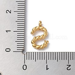 316サージカルステンレスペンダント＆チャーム  ゴールドカラー  文字S  14x8x2mm  穴：2mm&nbsp;LS-STAS-D031-01S