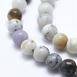 Natural White African Opal Beads Strands&nbsp;G-E472-02-6mm