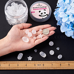 100Pcs 5 Style Transparent Frosted Acrylic Beads&nbsp;FACR-PJ0001-02