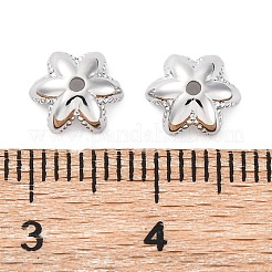 真鍮製ビーズキャップ  カドミウムフリー＆ニッケルフリー＆鉛フリー  花  プラチナ  7.5x2.5mm  穴：1mm&nbsp;KK-A240-22P