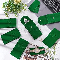 ベルベットウォッチバッグパッケージ  スナップボタン付き  グリーン  13x6.7x0.8cm&nbsp;TP-WH0013-005C