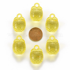 秋のテーマ透明アクリル ペンダント  多面カット  3d柿  きいろ  27.5x19.5mm  穴：4mm  約74個/391g&nbsp;LS-TACR-T024-04B-916