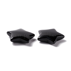 天然なオブシディアンのビーズ  穴なし/ドリルなしビーズ  スター  29.5x31~31.5x7~8mm&nbsp;G-E574-01F