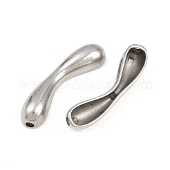 304ステンレススチールビーズ  カーブチューブ  ステンレス鋼色  35x8x6mm  穴：2.5mm&nbsp;STAS-A144-03A-P