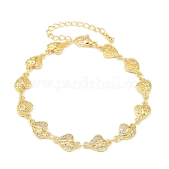 Brass Micro Pave Clear Cubic Zirconia Link Chain Bracelets for Women&nbsp;BJEW-A090-09E-G
