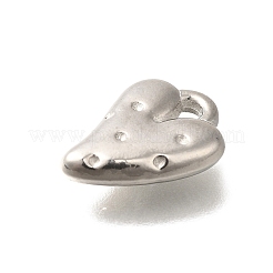変色防止304ステンレススチールチャーム  ハートチャーム  ステンレス鋼色  14.5x10.5x3mm  穴：2mm&nbsp;STAS-I321-79P