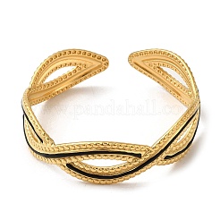 304 Stainless Steel with Enamel Open Cuff Bangles&nbsp;AJEW-Z009-05B-G