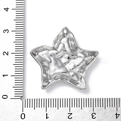 304ステンレスペンダント  テクスチャ  星のチャーム  ステンレス鋼色  28x29.5x3.5mm  穴：1.2mm&nbsp;STAS-S152-04P-B