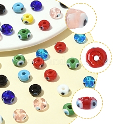 36Pcs 9 Colors Handmade Evil Eye Lampwork Beads&nbsp;LAMP-FS0001-23