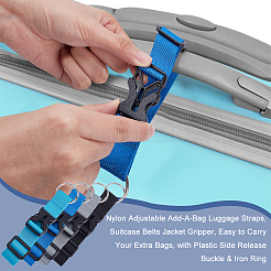 4Pcs 4 Style Nylon Adjustable Add-A-Bag Luggage Strap & Polyester Luggage Straps&nbsp;FIND-PH0007-06