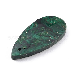 天然石マラカイトペンダント  ティアドロップ  41~42x18~19x3~5mm  穴：1.5mm&nbsp;G-K171-04H