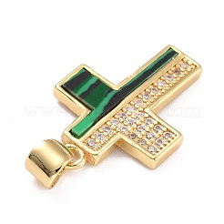 Real 18K Gold Plated Brass Micro Pave Clear Cubic Zirconia Pendants&nbsp;KK-G402-10G-B