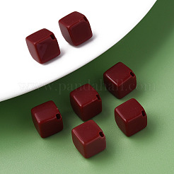 不透明なアクリルビーズ  キューブ  ミックスカラー  13x14.5x14.5mm  穴：2mm  約530個/500g&nbsp;MACR-S373-135-A