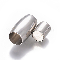 変色しにくい304ステンレススチール製のマグネット留め具と接着端  オーバル  ステンレス鋼色  21x12mm  穴：8mm&nbsp;STAS-G203-07P