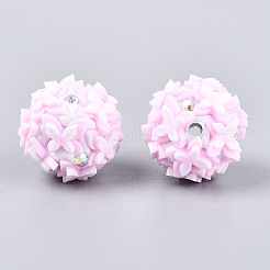 Handmade Polymer Clay Rhinestone and Resin Beads&nbsp;CLAY-T022-01F