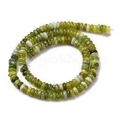 天然岫岩のヒスイのビーズ連売り  ロンデル  6~7x2~3mm  穴：0.8mm  約140~150個/連  15.16~15.35インチ（38.5~39cm）。&nbsp;G-L624-H05-6x2mm