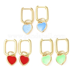 Brass Heart Hoop Earrings&nbsp;EJEW-C174-04G