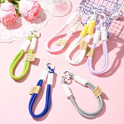 6個 6色ダブルボタン携帯電話ストラップ  ミックスカラー  16×6×3cm&nbsp;ST-CJ0023-05