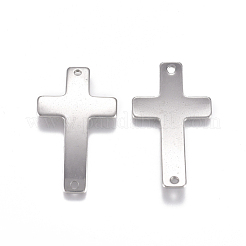 変色しにくい304ステンレススチールリンクコネクター  クロス  ステンレス鋼色  35.5x20.5x1.5mm  穴：1.6mm&nbsp;STAS-L234-147P