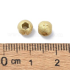 イオンプレーティング（IP）316ステンレススチールビーズ  テクスチャ  花の丸  18KGP本金メッキ  6x5mm  穴：2mm&nbsp;STAS-H191-07G
