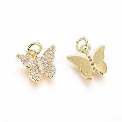 Brass Micro Pave Cubic Zirconia Pendants&nbsp;ZIRC-G166-30G