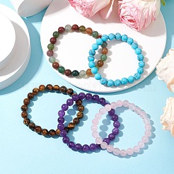 天然石ストレッチブレスレット  ラウンド  内径：2-1/8インチ（5.3cm）&nbsp;BJEW-JB11028