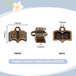 120Pcs 6 Styles Tibetan Style Alloy Pendants&nbsp;FIND-PH0026-84