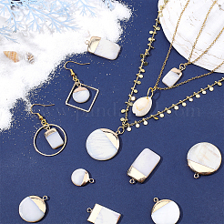 120Pcs 6 Style Electroplate Freshwater Shell Pendants&nbsp;SHEL-CA0001-015
