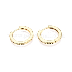 Brass Micro Pave Cubic Zirconia Hoop Earrings for Women&nbsp;EJEW-N054-57G