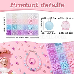 600Pcs 24 Styles Mixed Styles Acrylic Beads&nbsp;MACR-YW0003-45