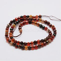 Faceted Natural Agate Beads Strands&nbsp;G-F447-4mm-C02