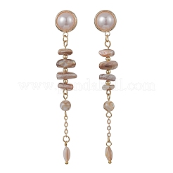 Natural Freshwater Shell Stud Dangle Earrings&nbsp;EJEW-JE07250