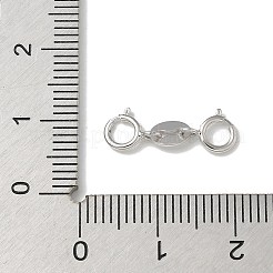 スターリングシルバーのダブル引き輪925個  プラチナ  17.5x6x1mm&nbsp;STER-R003-08P