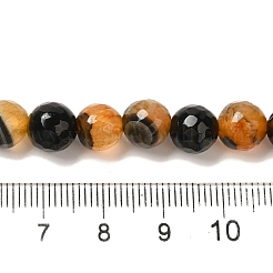 天然瑪瑙（染色・加熱）ビーズ連売り  多面カット  ラウンド  チョコレート  8~8.5mm  穴：0.8mm  約48個/連  15~15.12''（38.1~38.4センチメートル）&nbsp;G-H066-B06-02
