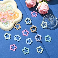 60色のイミテーションゼリーアクリルパーツ6個  スター  ミックスカラー  28.5x29.5x4mm  穴：1.8mm  10個/カラー&nbsp;FIND-YW0005-34