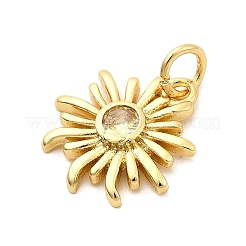 Sun Brass Micro Pave Cubic Zirconia Pendants&nbsp;KK-C134-11G-05