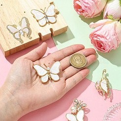 5Pcs 5 Styles Butterfly Alloy Rhinestone Brooches&nbsp;JEWB-CJ0001-33