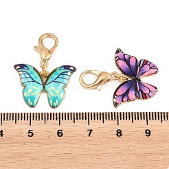 30Pcs 6 Colors Alloy Enamel Pendant Decorations&nbsp;HJEW-YW00117