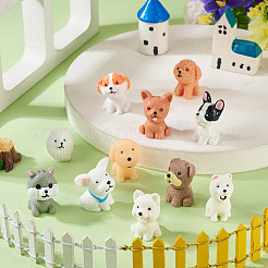 22個 11スタイル 樹脂製犬ミニチュアモデル  マイクロランドスケープドールハウスアクセサリー  小道具の装飾のふりをする  ミックスカラー  20~31.5x19~28x22.5~30.5mm  2個/スタイル&nbsp;DJEW-TA0001-30
