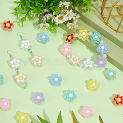 90Pcs 9 Colors Transparent Acrylic Enamel Beads&nbsp;OACR-PH0004-77