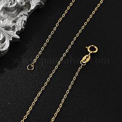 女性用 925 スターリングシルバー ケーブル チェーン ネックレス  18KGP本金メッキ  17.72インチ（45cm）&nbsp;STER-I021-05G